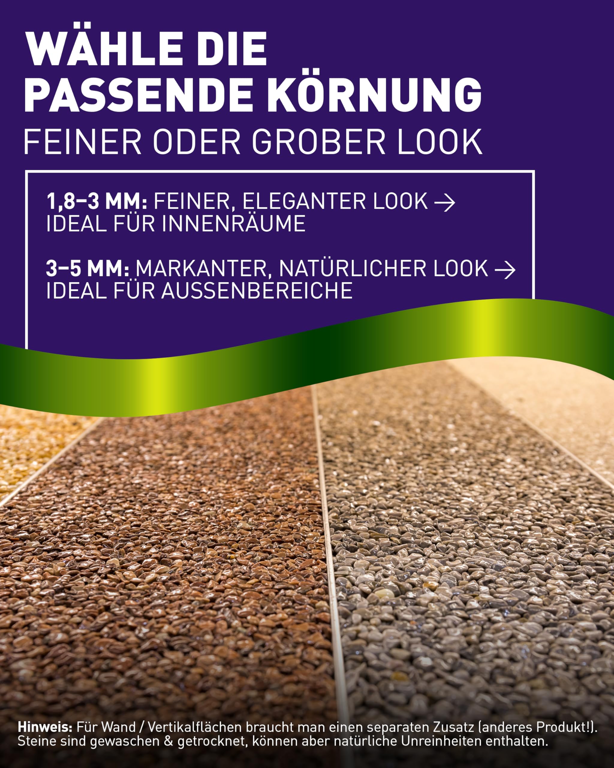 ST-EP Steinteppich Komplett-Set (Beige Botticino) für ca. 2,5m² inkl. 2K Epoxidharz Bindemittel, natürlicher Steinboden, Marmorkiess