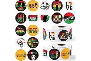 Juneteenth Stencil - WATINC June 19th Freedom Day Circular Decal Sticker Roll