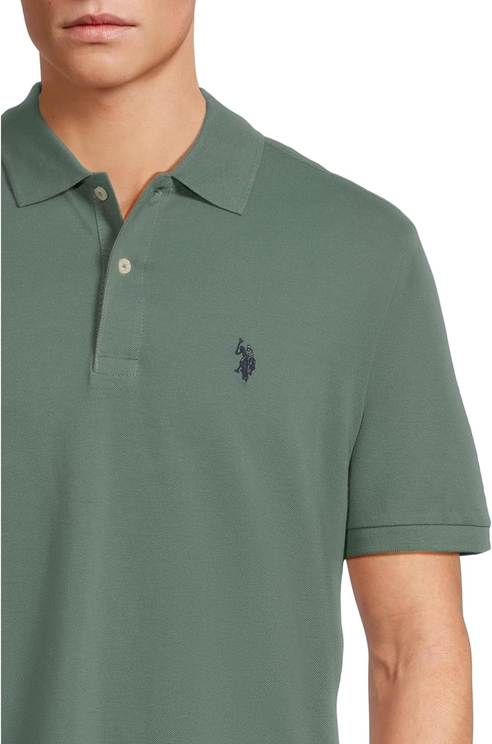 U.S. Polo Assn. Men's Classic Polo Shirt, Two-Button Closure Pique Polo Shirt, Summer Fashion Golf Shirt - Image 4