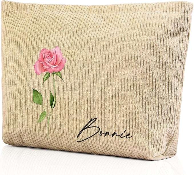 Personalised Makeup Bag with Name Gifts for Women Toiletry Bag Portable