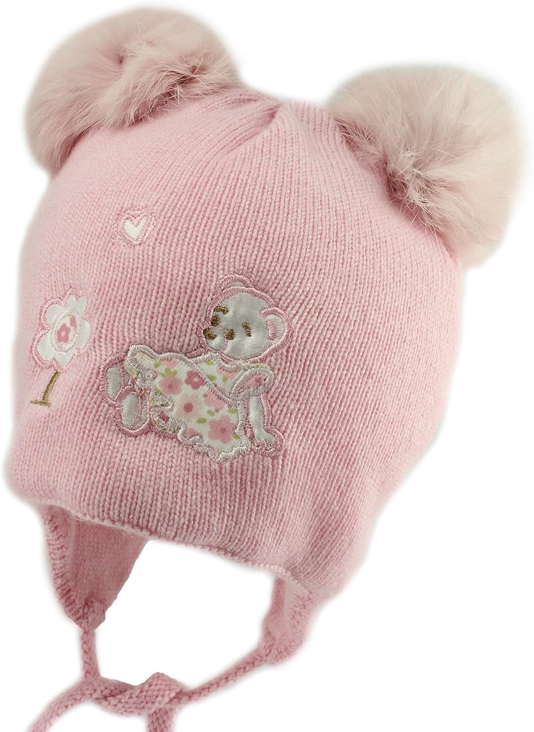 Baby Girls Warm Winter Pom Pom Ear Flap Beanie Hat (Dobrosia I)