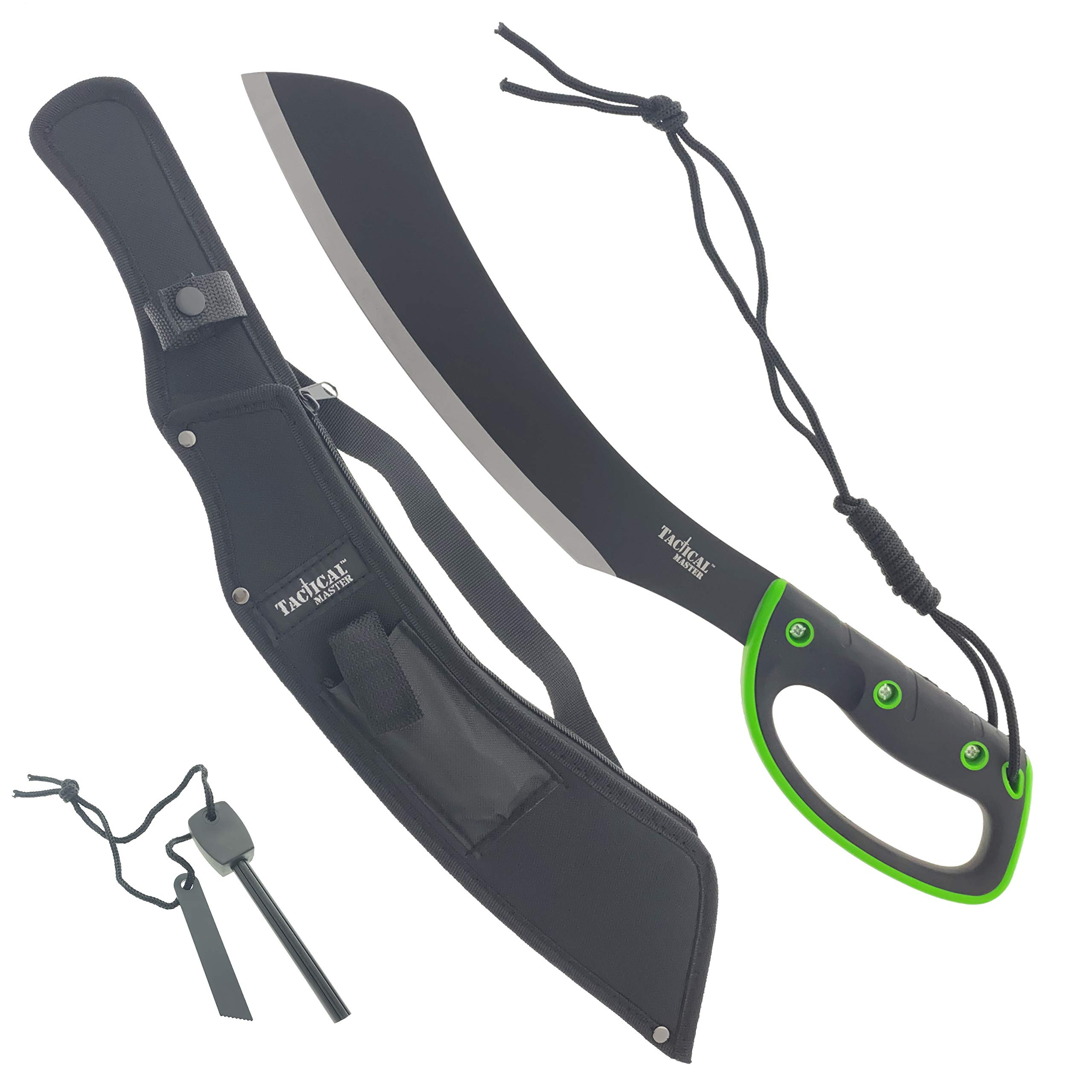 Tactical Master 20" Fixed Blade Machete with a Survival Fire Starter, for Camping, Tactical, Outdoor