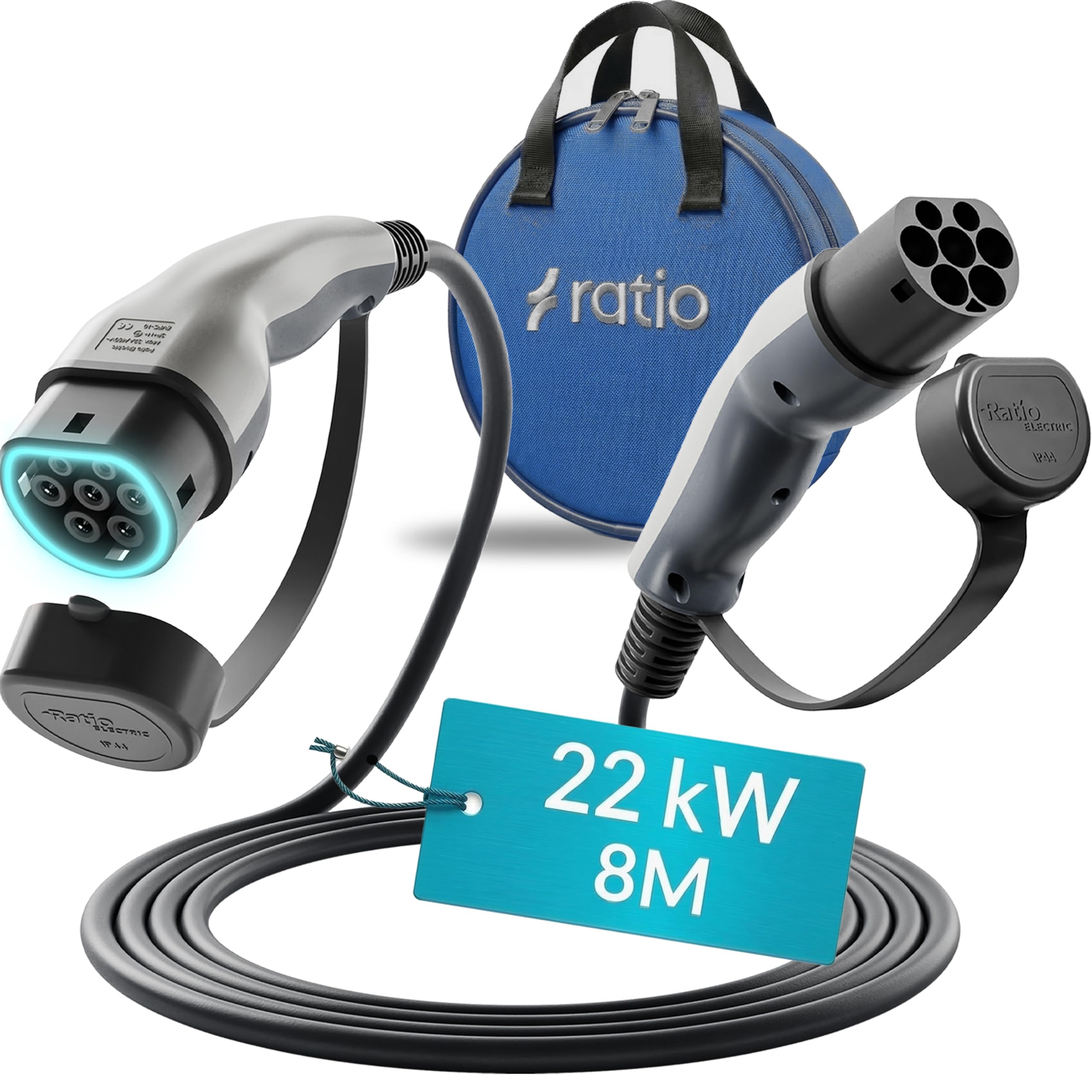 Type 2 EV Charging Cable 7.4kW | 32A | 8M | 1-Phase | Mode 3 | 8 Metre Type 2 to Type 2 Charging Cable 7kW Electric Car Charger, Fast EV Vehicle Charger - Made in Holland – With Storage Bag — view 14