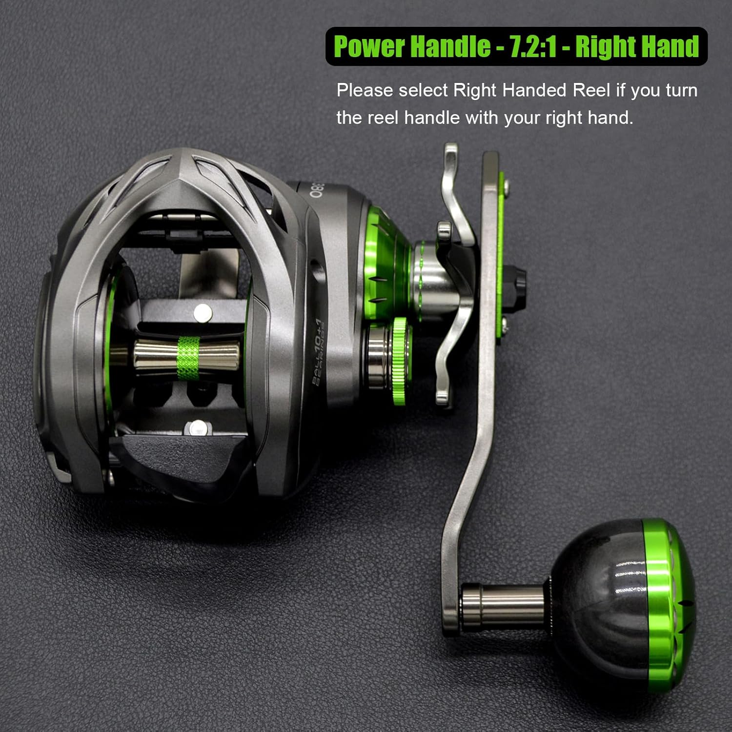 Carbon 380 Baitcasting Fishing Reel, 7.2:1 Gear Ratio, Up to 39 Lbs Max Drag, Magnetic Brake, Lightweight Carbon Fiber Frame and Side Covers, Deep Spool Large Capacity Saltwater Casting Reel