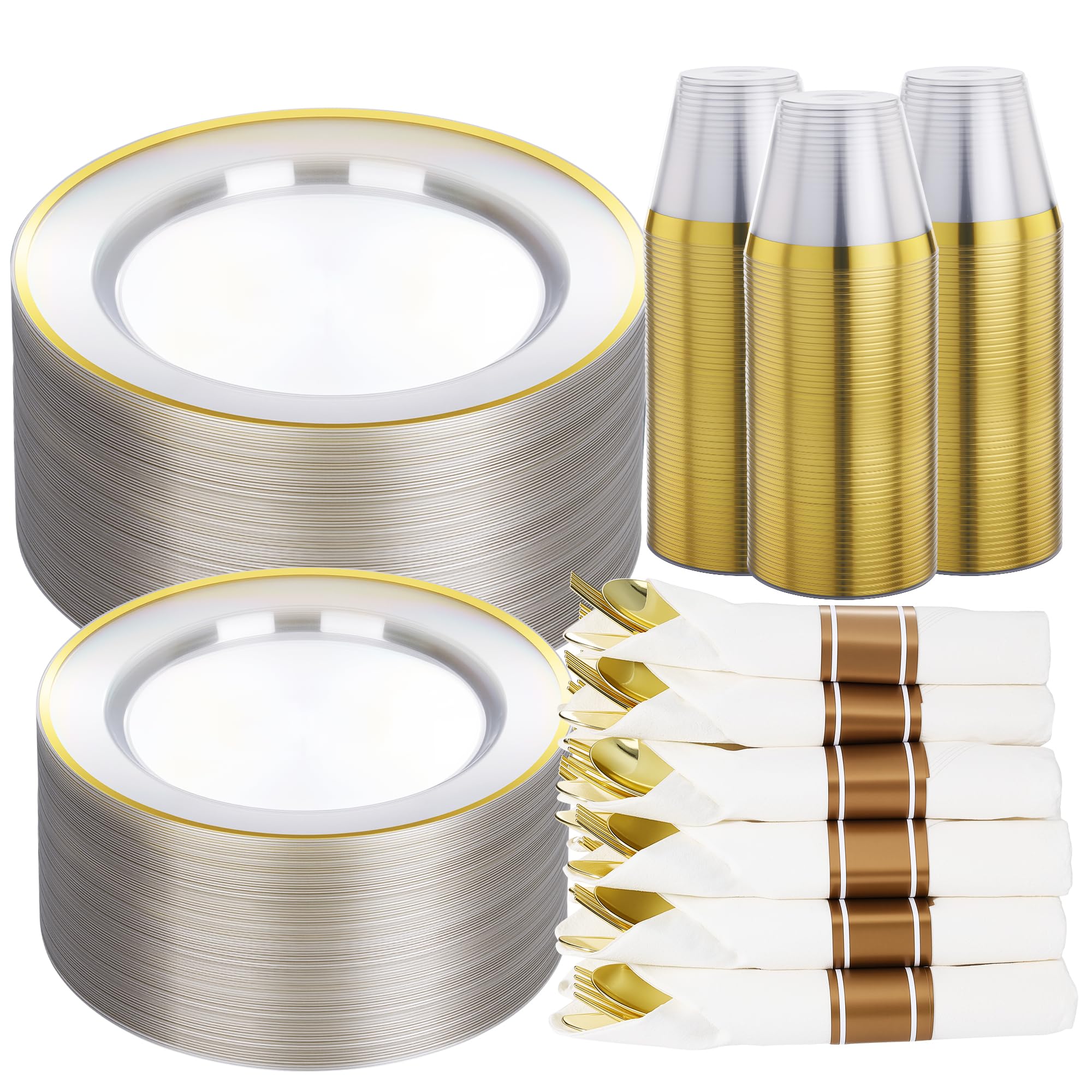 BESTSTAR 350 Piece Disposable Plates Set -17