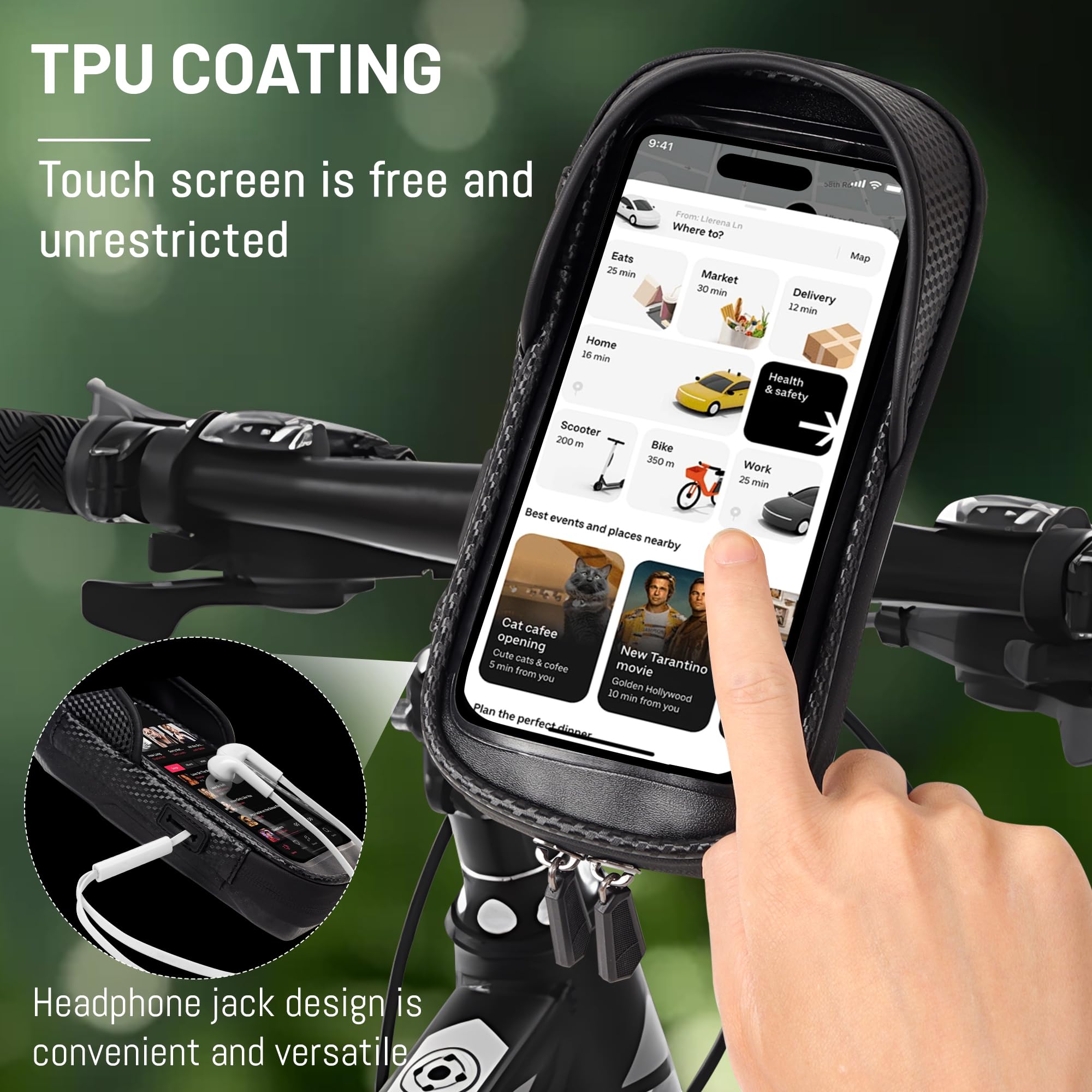 Support Telephone Velo Etanche, Porte Sacoche Velo Guidon Sac De Cadre