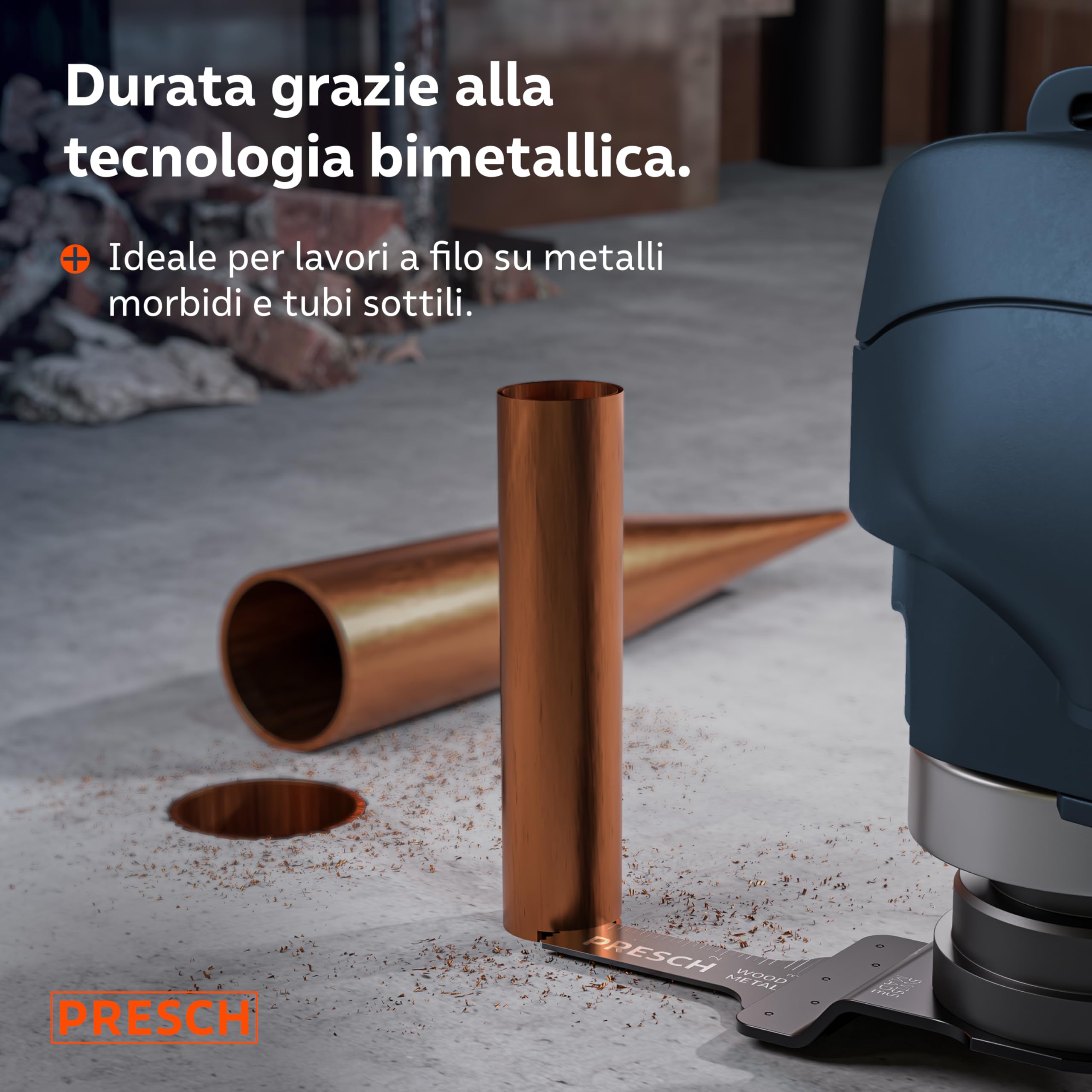 Presch Lame Multifunzione Legno e Metallo 25x10mm 5 pz. - Lame Starlock per sostituzione senza attrezzi - Taglio preciso con denti bimetallici e forma sfalsata - Accessori multiutensile professionale