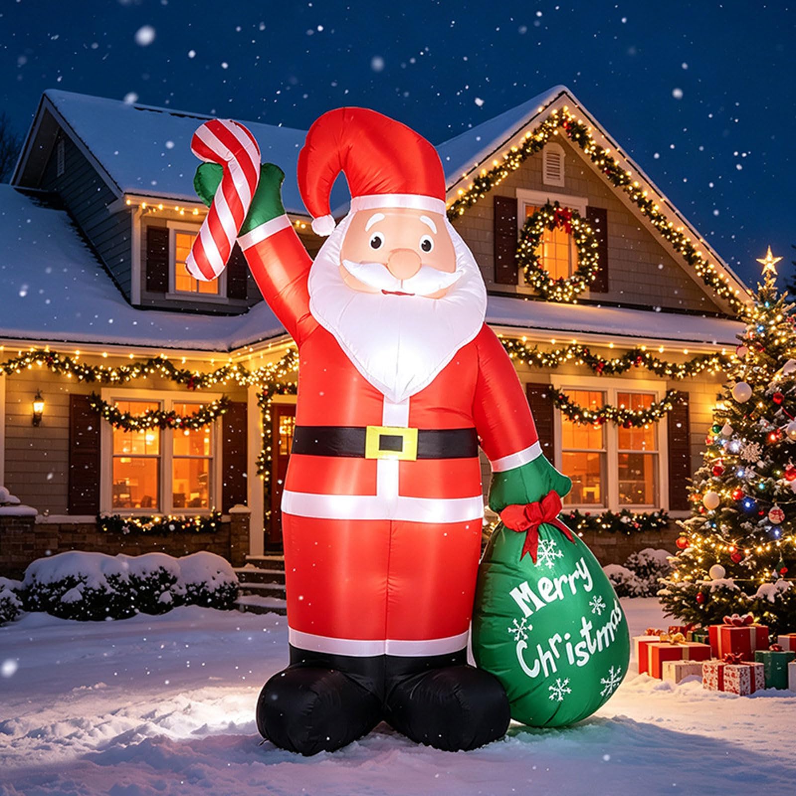 Decoración navideña inflable 240cm gigante Inflables navideños Papá Noel