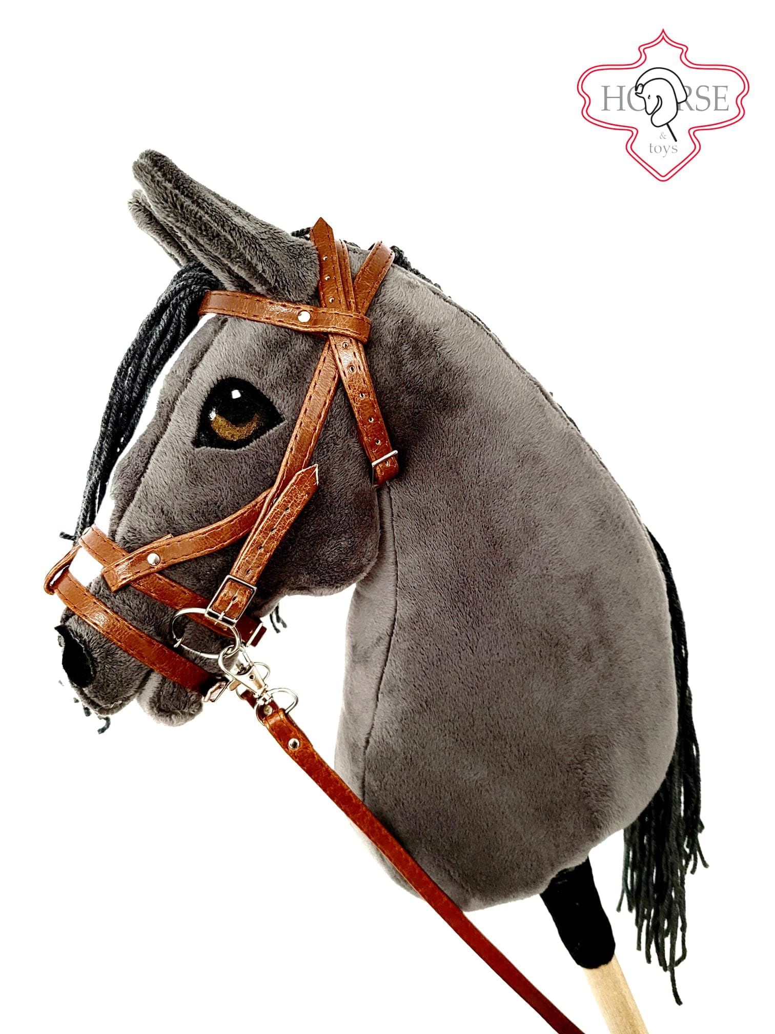 Hobby Horse Hobbypferd groß A3 (Pferd auf einem Stock) komplett mit Geschirr wie auf dem Foto (Blau)