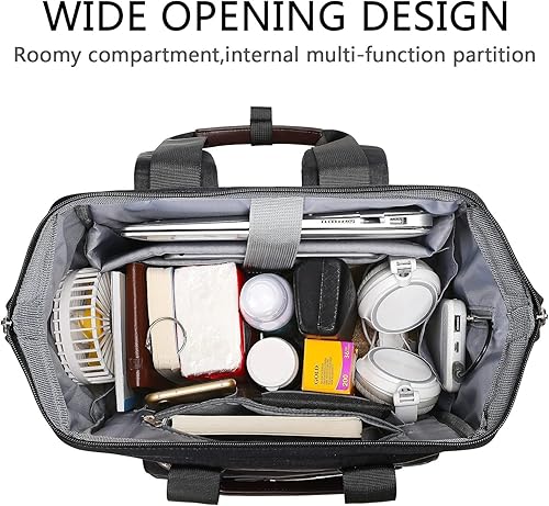 Miniatura 3 de FALANKO Mochila para laptop para mujer, doctora de trabajo, profesora, enfermera, amplia abierta, universidad, 15.6 pulgadas, con puerto de carga