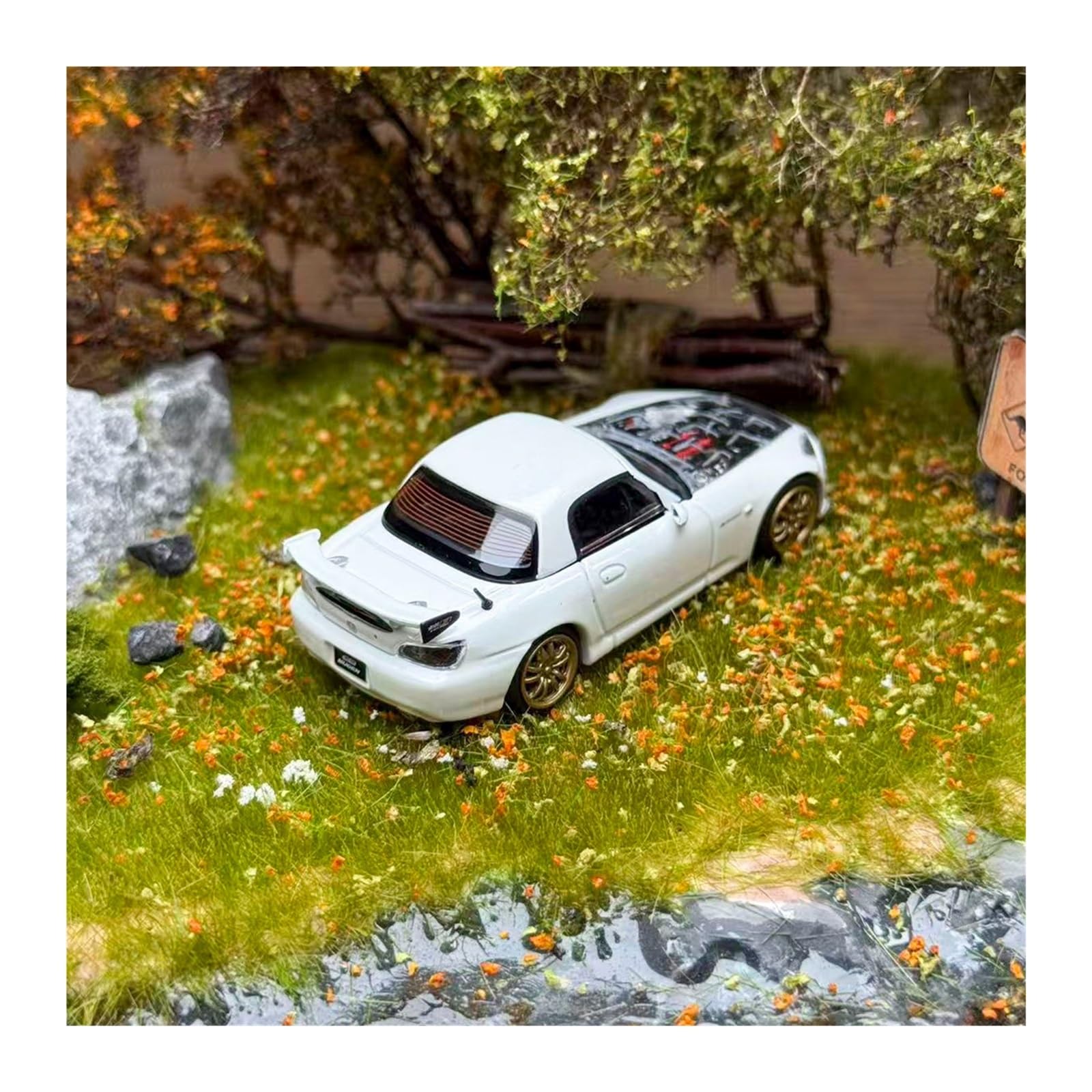 Metallo Scala Replica Modello Di Auto In Lega Gialla 1 64 Per Honda S2000 TYPE S MOTORHELIX Classic Miniature Vehicle Collection Hobby Veicoli Giochi Set(White)