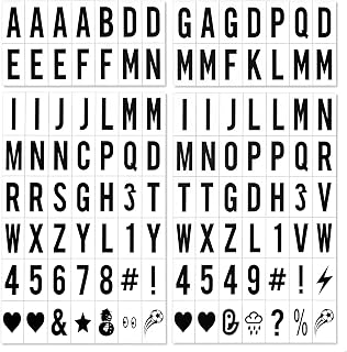 A Set 104Pcs Black Cinematic Lightbox Replacement Letters and Numbers Signs Black for A4 Light Up Letter Box Sign Message Board, Classrooms,Presentation Boards 65.4x35mm(LED Light Box is NOT Included)