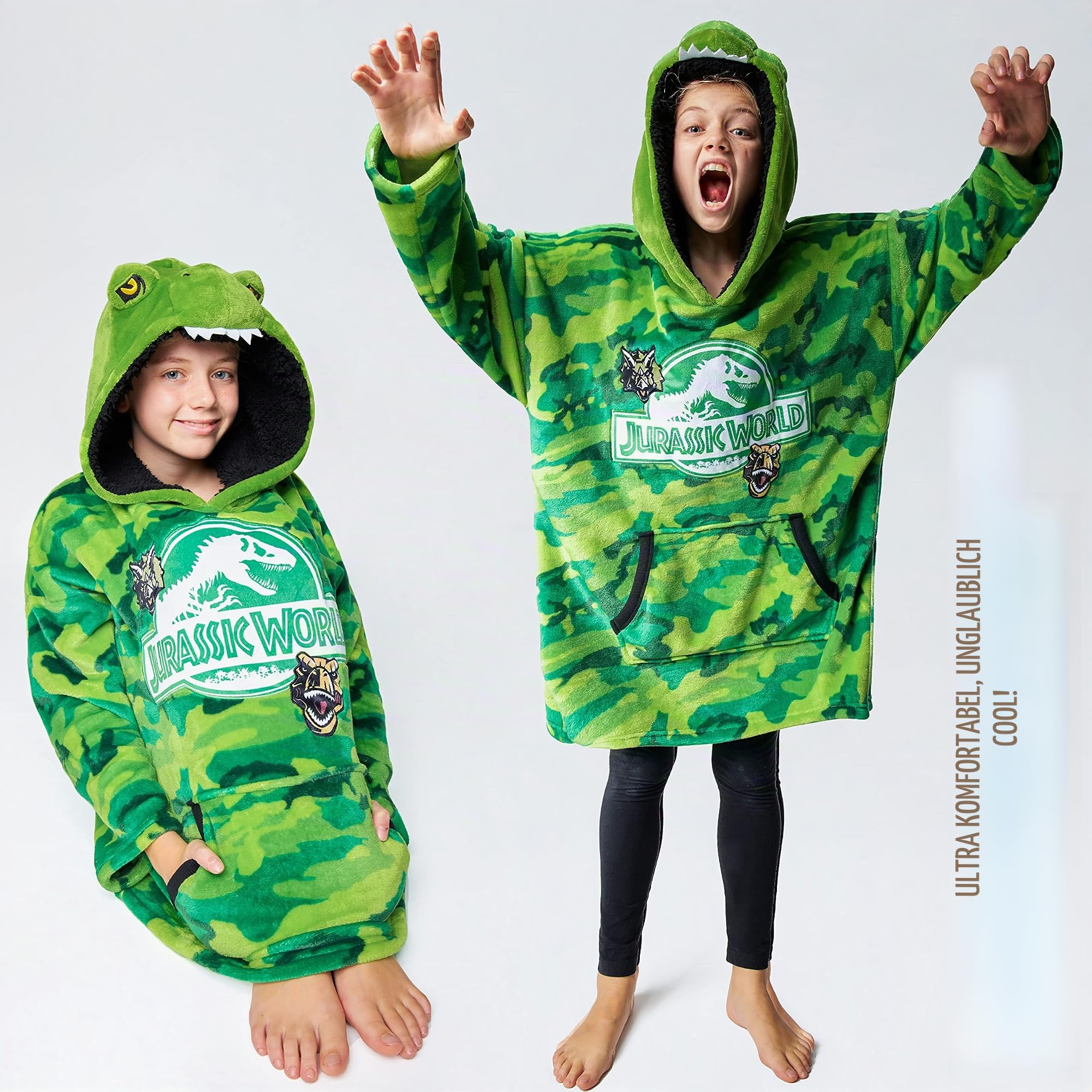 Jurassic World Übergroßen Hoodie Decke Jungen und Madchen Kapuzenpullover Kinder