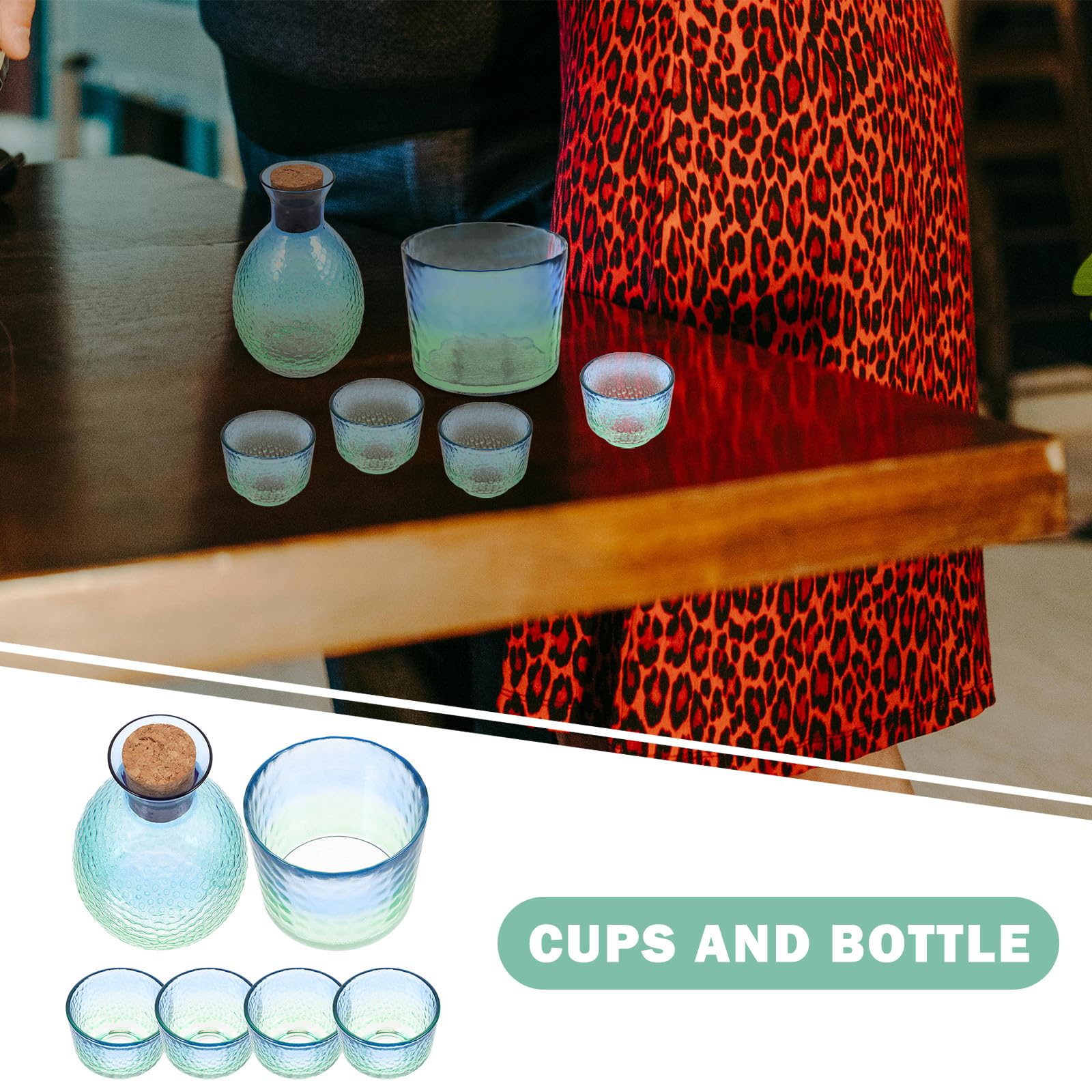 Traditionelles Japanisches Sake Satz aus Glas mit Leichtem Vielseitigem Design für Tee Partys und Elegante Anlässe