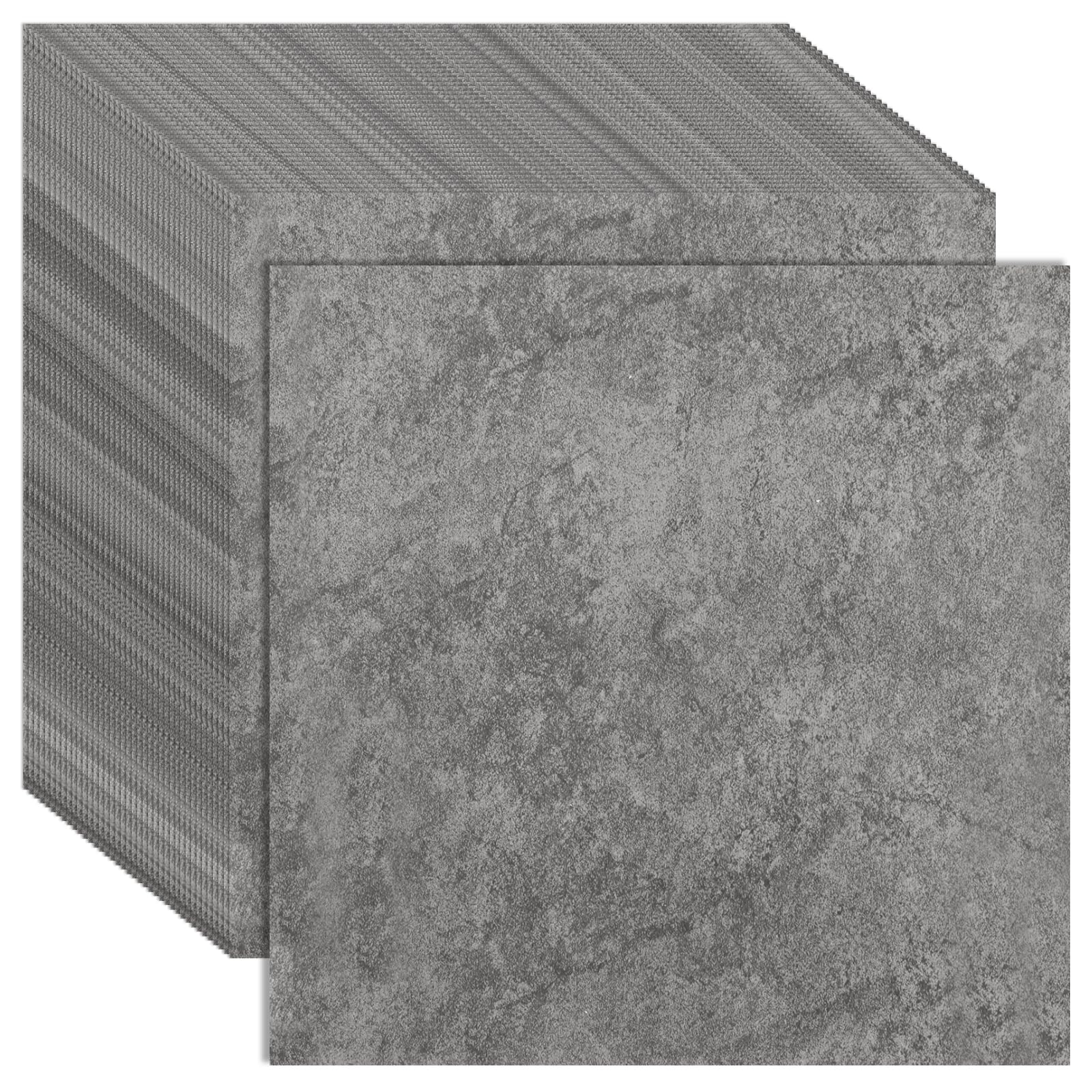 CYEER 40 Stück PVC Bodenbelag Selbstklebend 30x30cm, Vinylboden in Marmoroptik Grau, Wasserfeste Bodenfliesen für Küche, Bad & Mietwohnung, DIY Renovierung (3,6 m²)