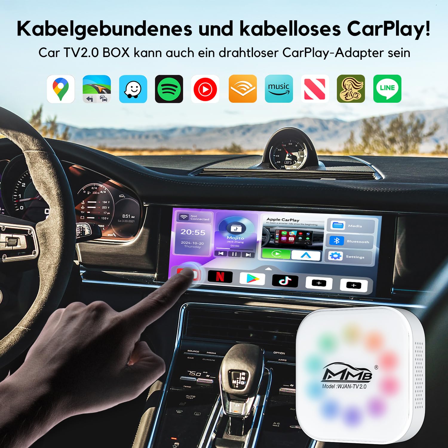 WLAN CarPlay 2025 - Adattatore per Auto con HDMI Output - Dettaglio