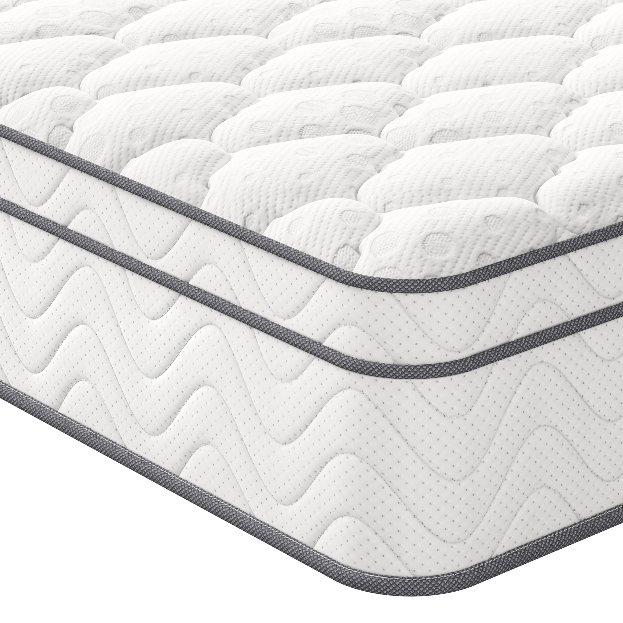 Vesgantti European Small Single Mattress 80x200cm - 10.3 Inch Hybrid Mattress with Breathable Foam and Individually Pocket Spring - Medium Firm, Classic Box Top CollectionVesgantti European Small Single Mattress 80x200c…