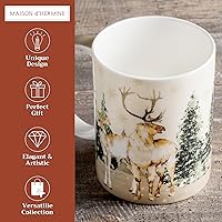 Vista 2 de Maison d' Hermine Taza de café con asas, tazas de porcelana fina de hueso, paquete de una taza de té para bebidas calientes, capuchino latte