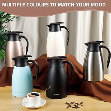 1.5L Thermal Jug, Stainless Steel Insulated Coffee Carafe, Copper