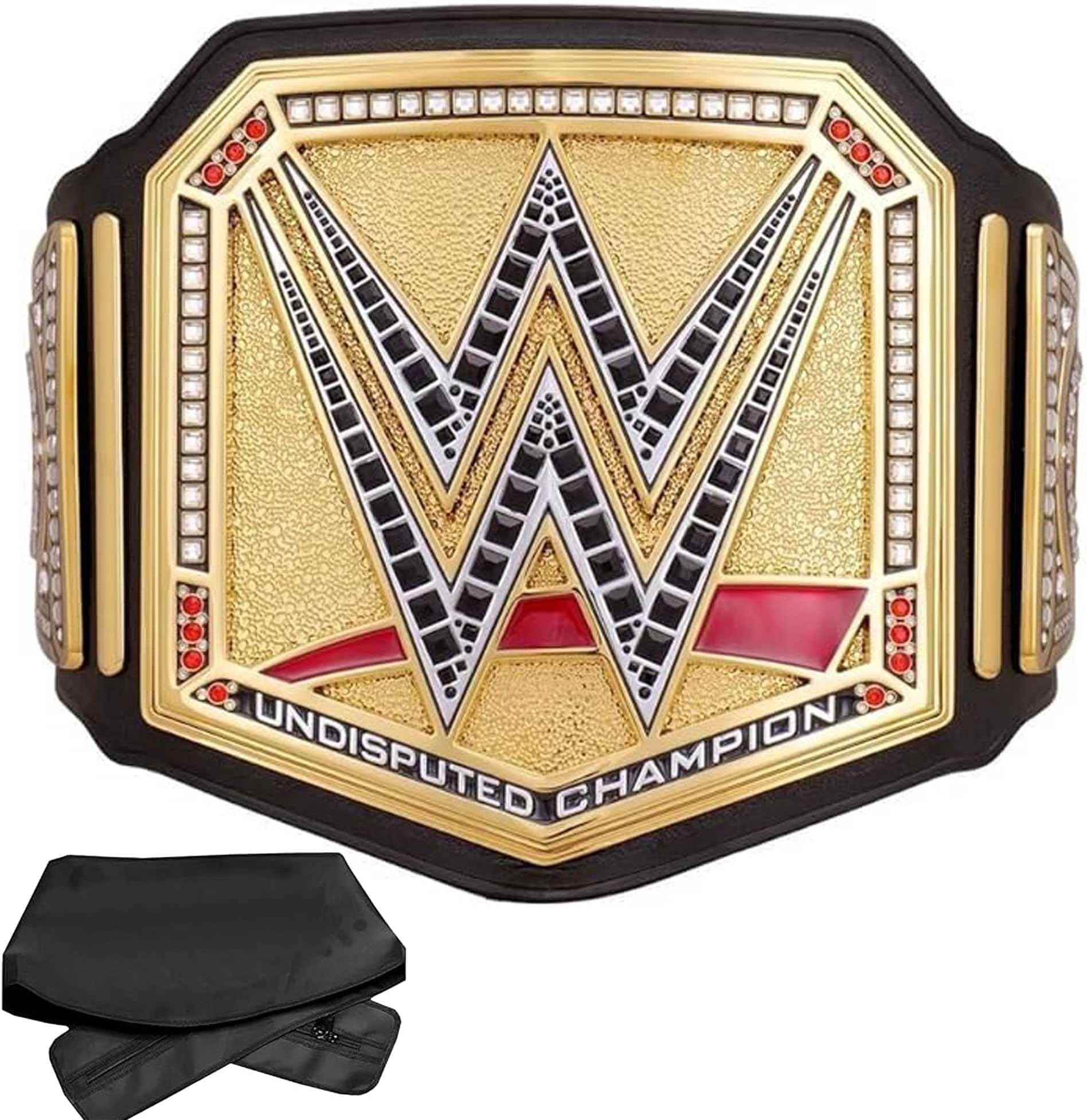 Undisputed Championship Title Belt Replica World Heavyweight Wrestling Championship Title Belt Adult Size Gold With Bag