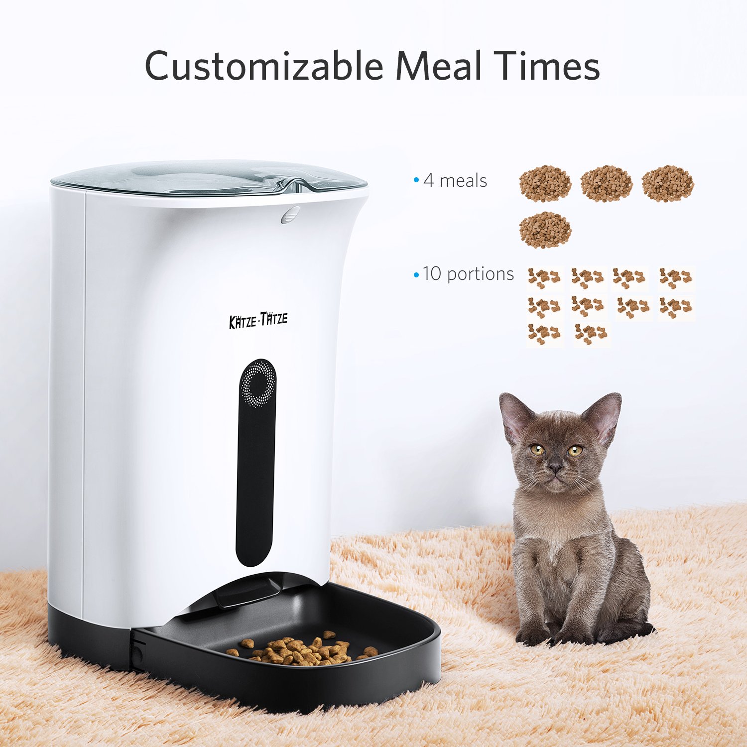KatzeTatze Automatic Cat Feeder 4.3L Pet Feeder Automatic Cat Food
