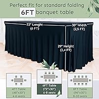 Vista 3 de Falda de mesa para mesas rectangulares de 6 pies – Fundas de mesa de elastano para mesa estándar de 6 pies – Mantel elástico ajustable de una pieza
