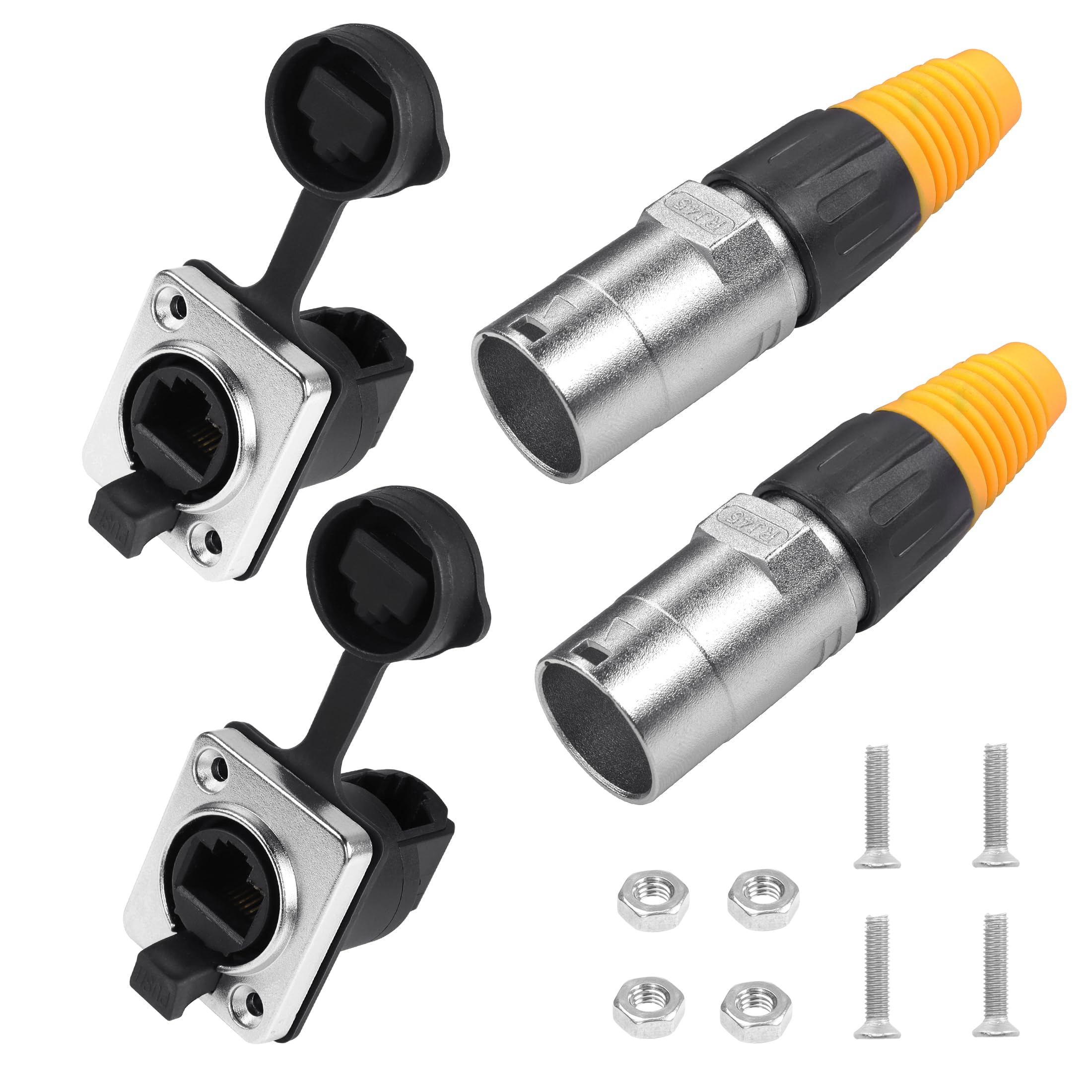 QIANRENON Adaptateur RJ45 Pour Montage Sur Panneau – Connecteur Blindé Femelle Vers Femelle Pour Module De Prise De Port Réseau CAT6A/CAT6/CAT5E/CAT5, Montage XLR/D, Port LAN Extensible