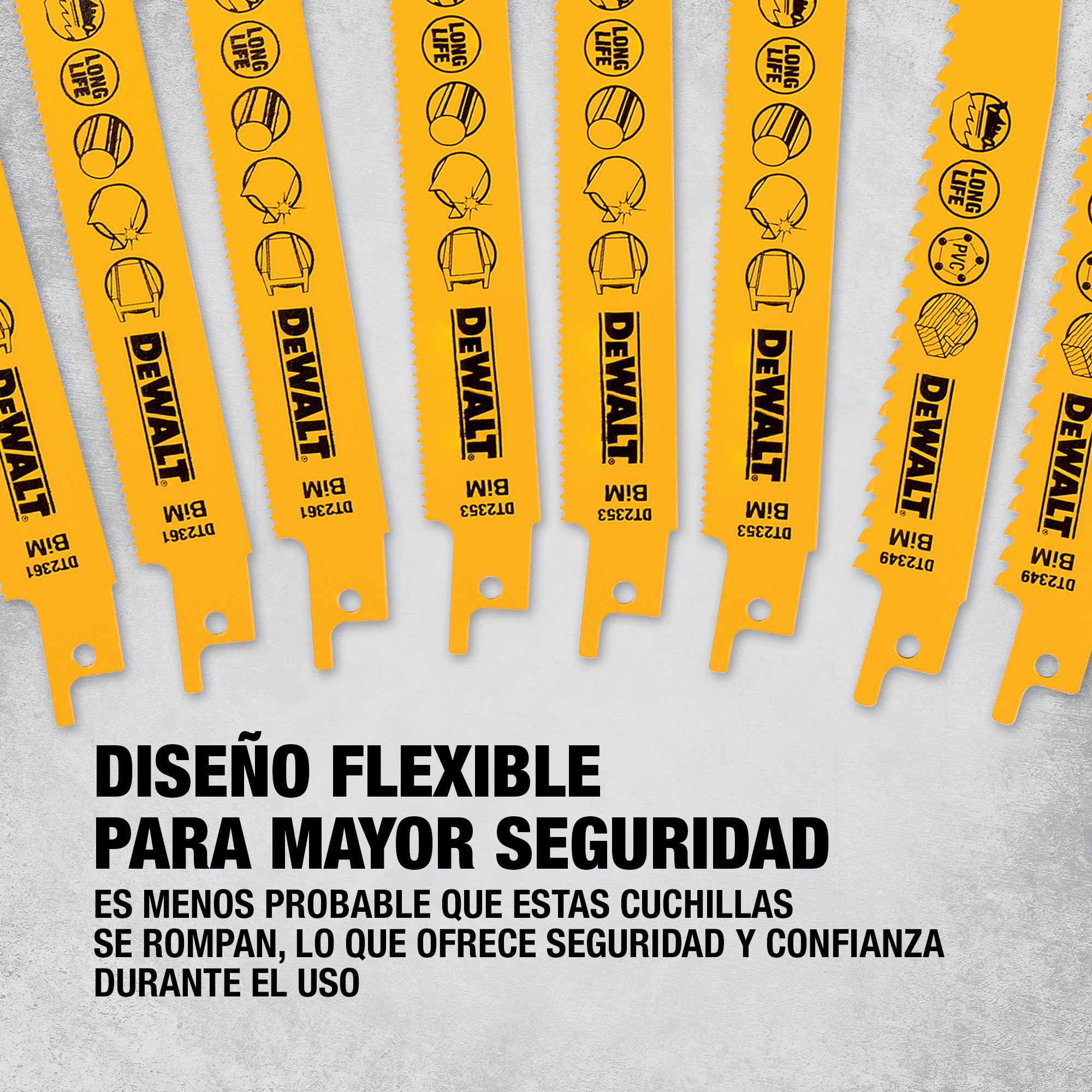 DEWALT Juego de hojas mixtas Bi-Metal para sierra reciproca con estuche para almacenamiento (12 piezas), DT2445-QZ