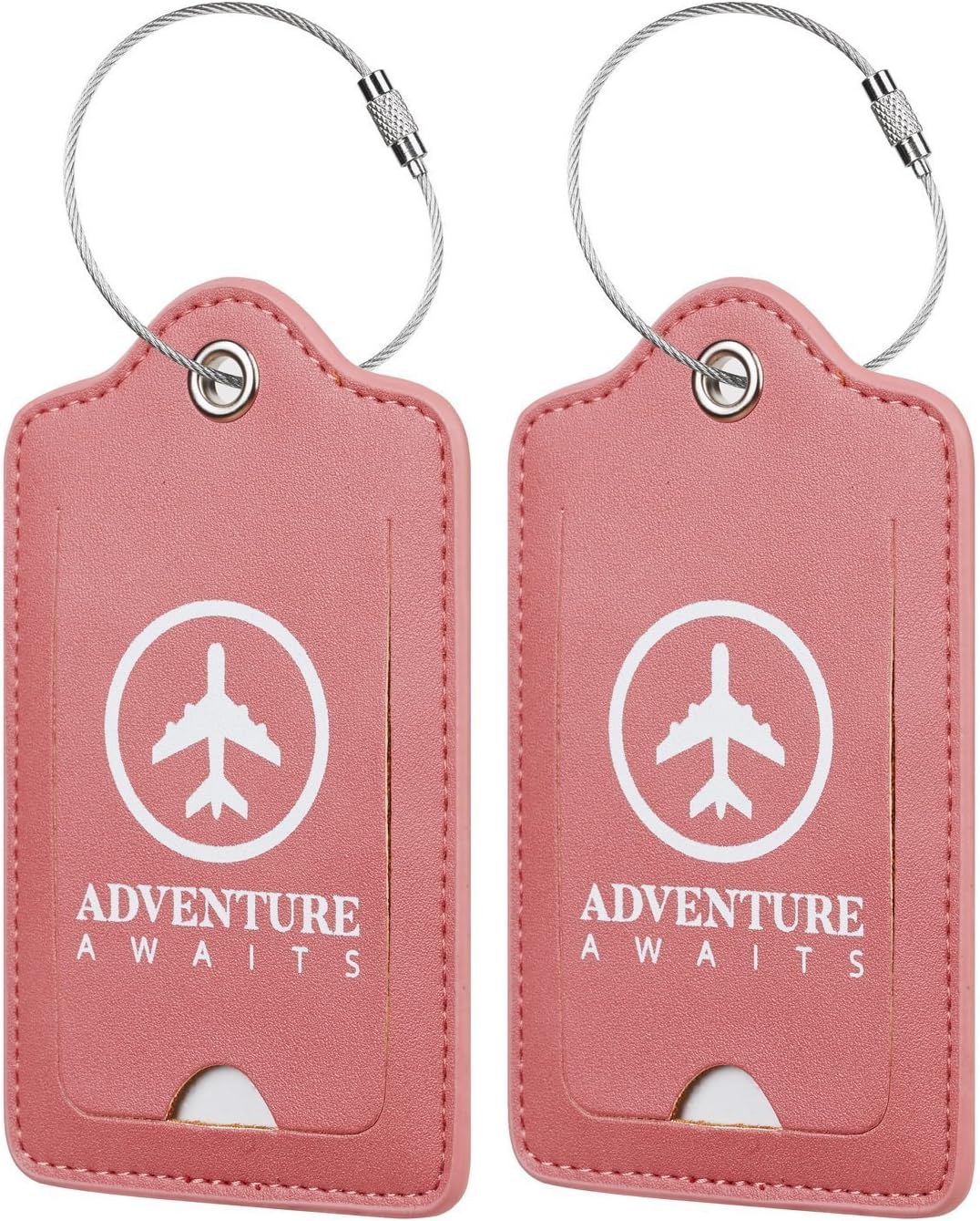 Chelmon Leather Luggage Tags Baggage Bag Instrument Tag 2 Pcs Set (Red Tabasco Pepper 2098)