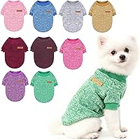 Vista 23 de Suéter clásico de punto para perro Idepet, abrigo de vellón suave, suéter para perro cálido y grueso, para invierno, prenda para perros y gatos