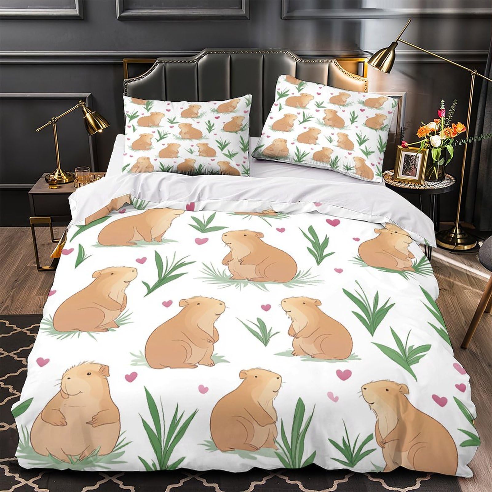 Parure de lit bouledogue français super douce et résistante en microfibre lit king size