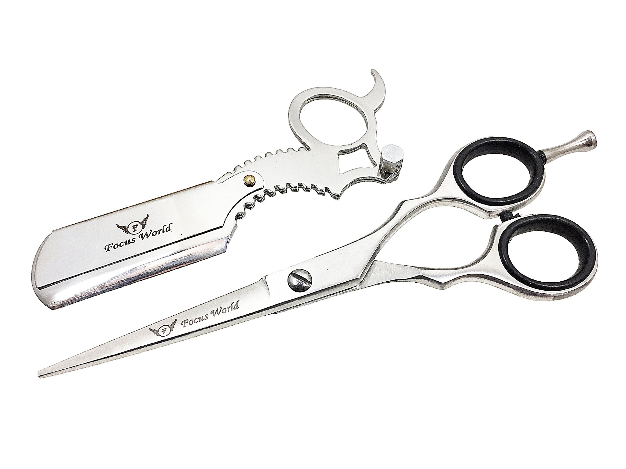 5.Professional Salon Hairdressing Hair Cutting Thinning Barber Scissors Shaving Razor Official Focus World UK Brand