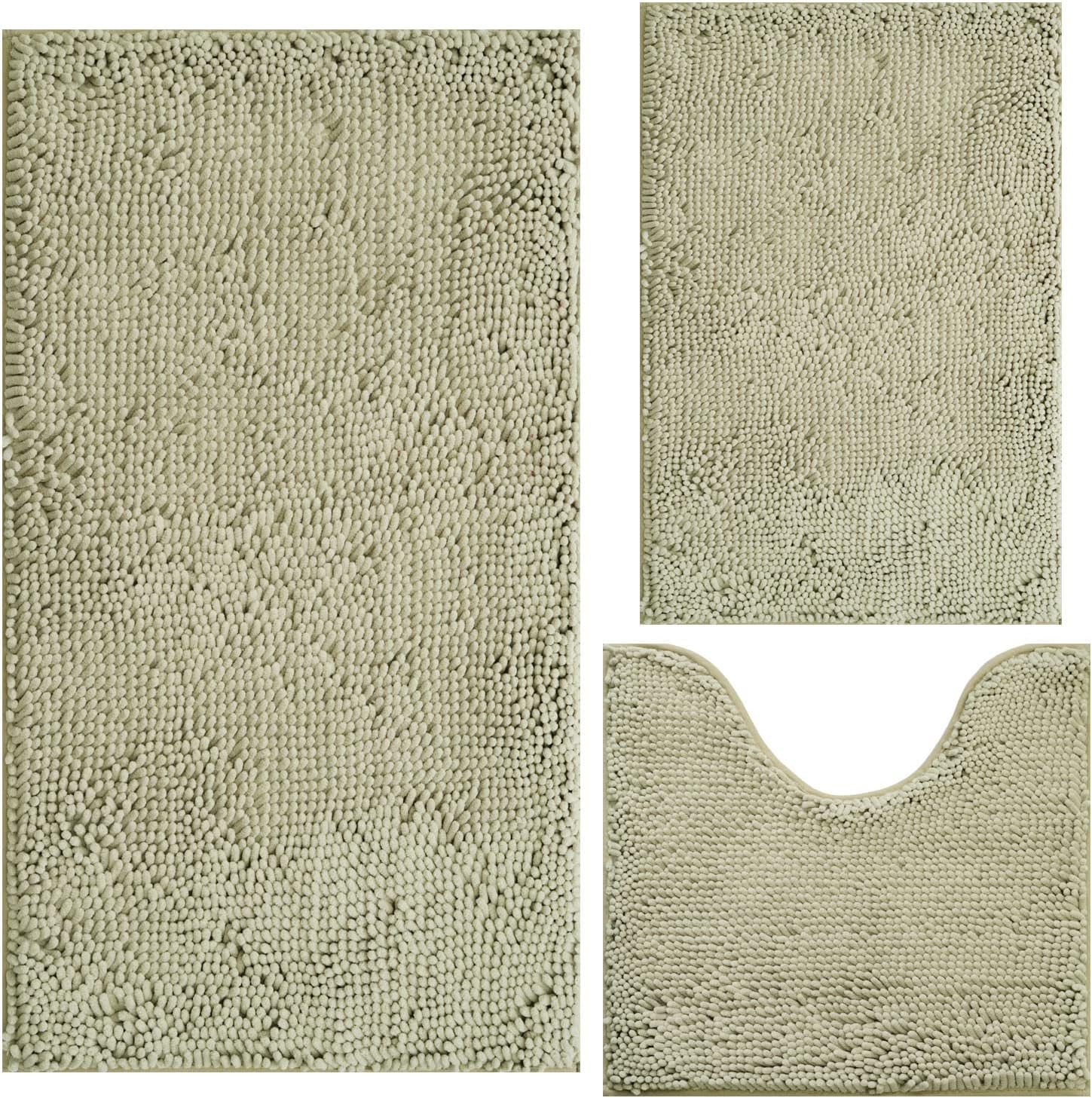 Bathroom Rugs Chenille 3Piece Extra Soft and Absorbent