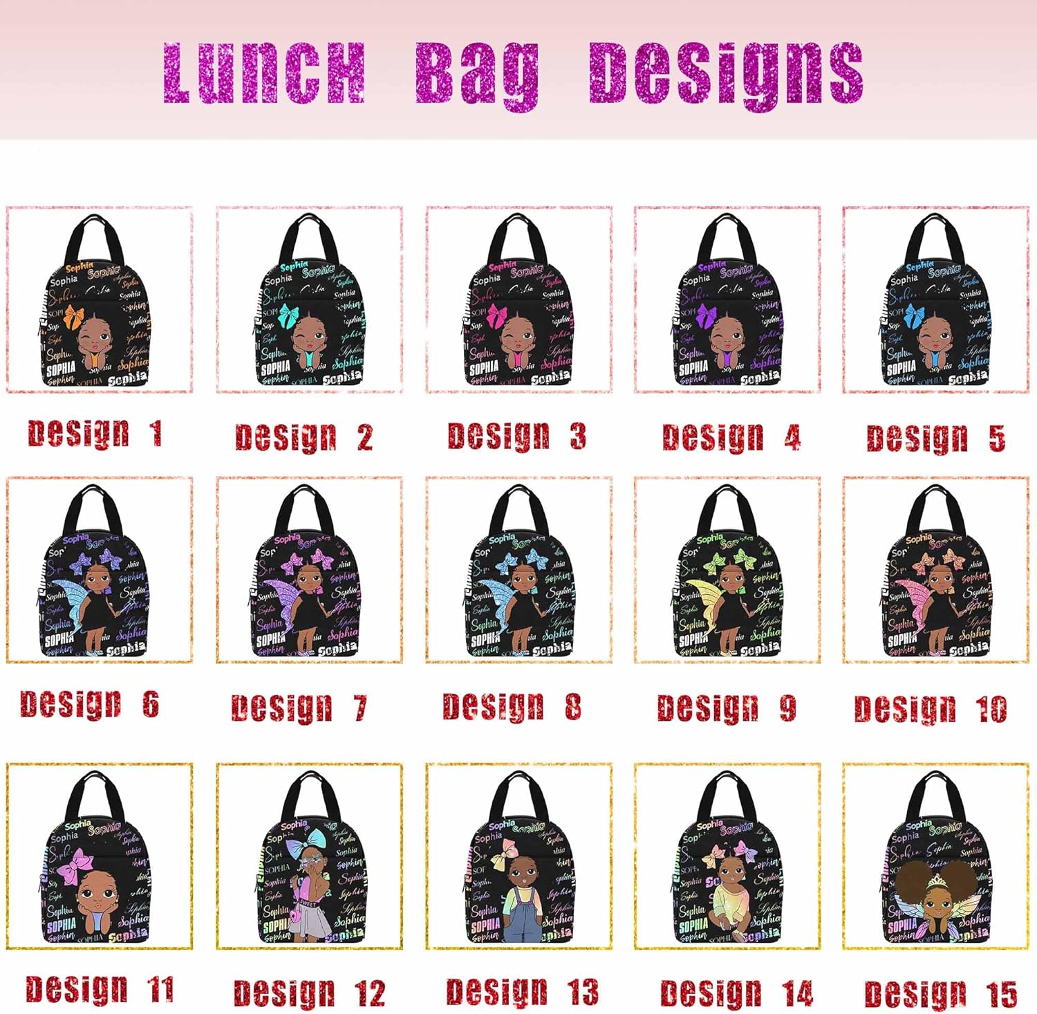 InterestPrint Personalized Backpack Little Princess Glitter Gold Bookbag School Backpack for Girls Boys Backpacks Canvas Light Laptop Bag