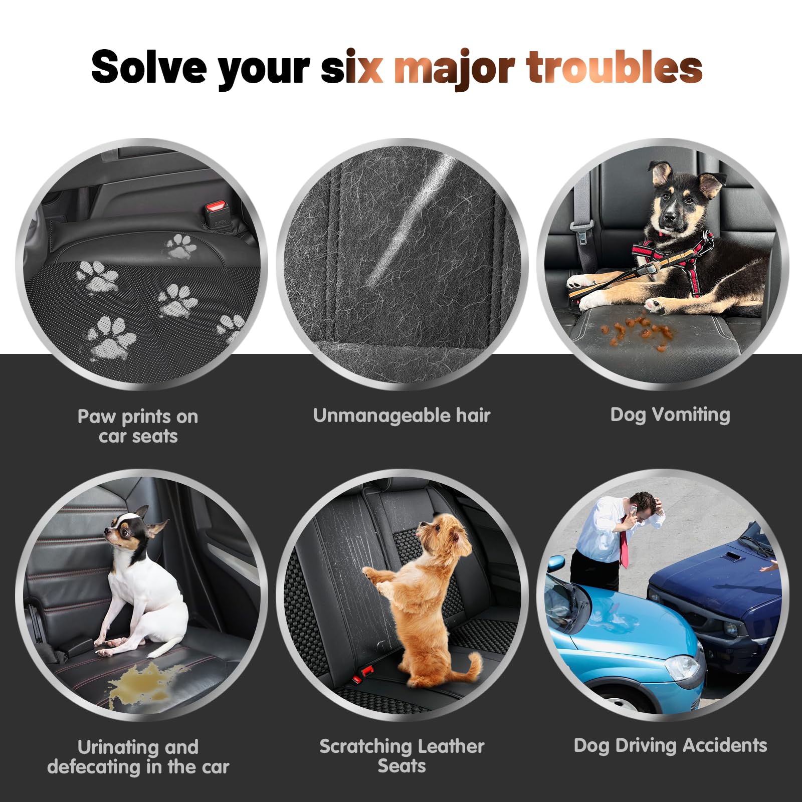 AiQInu Telo Auto per Cani, Universale Copri Bagagliaio Auto per Cani, Impermeabile, Antistrappo, Antiscivolo, Adatto a Un'ampia Gamma di Tipi Veicoli, per Autoveicolo SUV -184 * 105cm, Nero