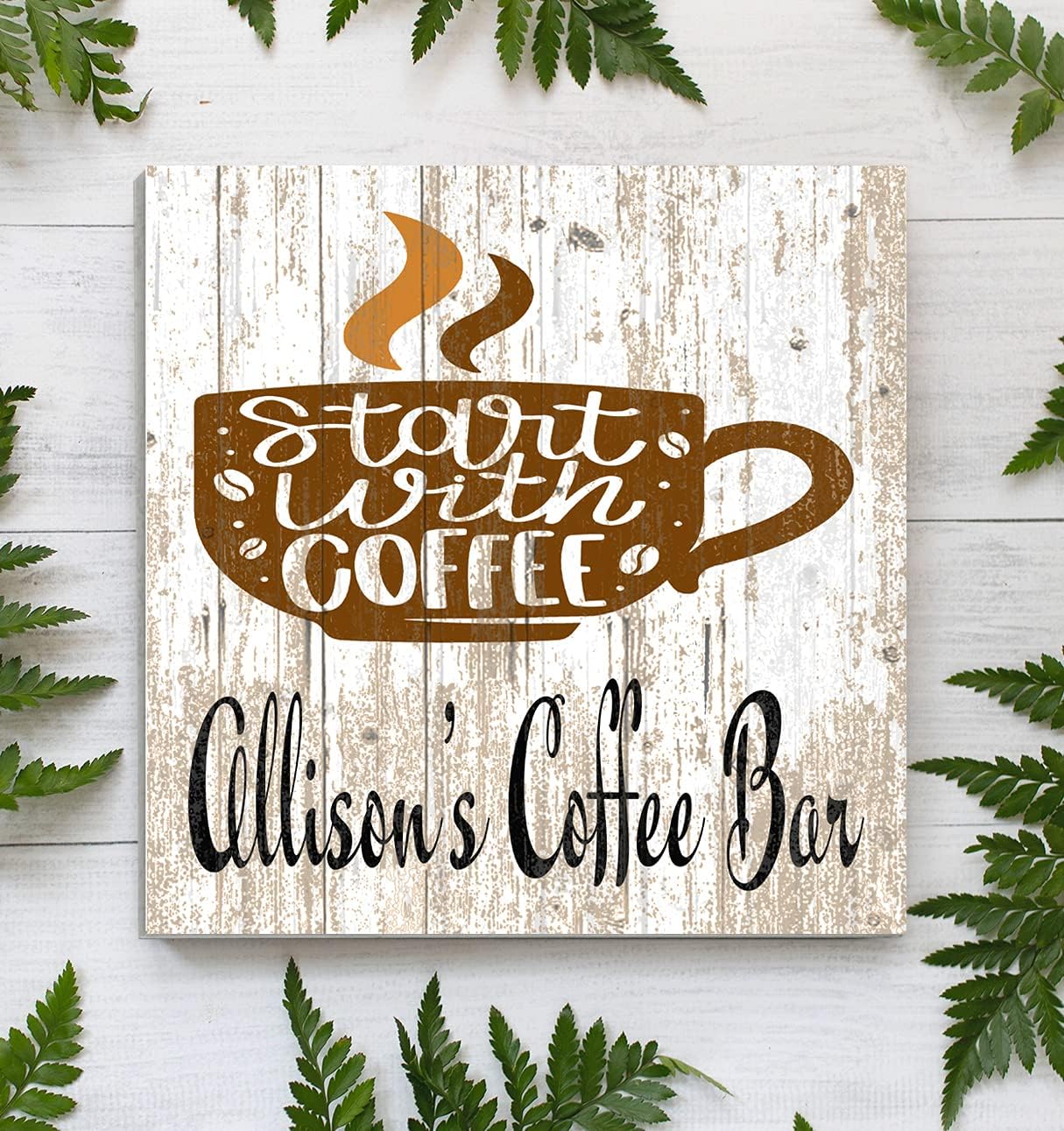 Kitchen Sign for Coffee Lovers CUSTOM PERSONALIZED Wood Wall Decor for Kitchen, Coffee Bar, Home Office, Housewarming Gift Idea