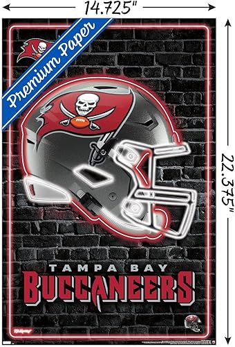 Miniatura 6 de Trends International NFL Tampa Bay Buccaneers - Póster de pared con casco neón 23, 22.37 x 34.00 pulgadas, versión de alta calidad sin marco