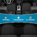 BDK Tapis de sol en caoutchouc pour voiture SUV & Camion - 4 Ensemble de pièces (avant) & arrière), trimmable, protection contre les charges lourdes (noir)