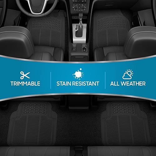 Miniatura 53 de BDK 4 alfombrillas de goma transparente resistentes para automóvil, camión, camioneta, SUV, protección para todo tipo de clima, ajuste universal