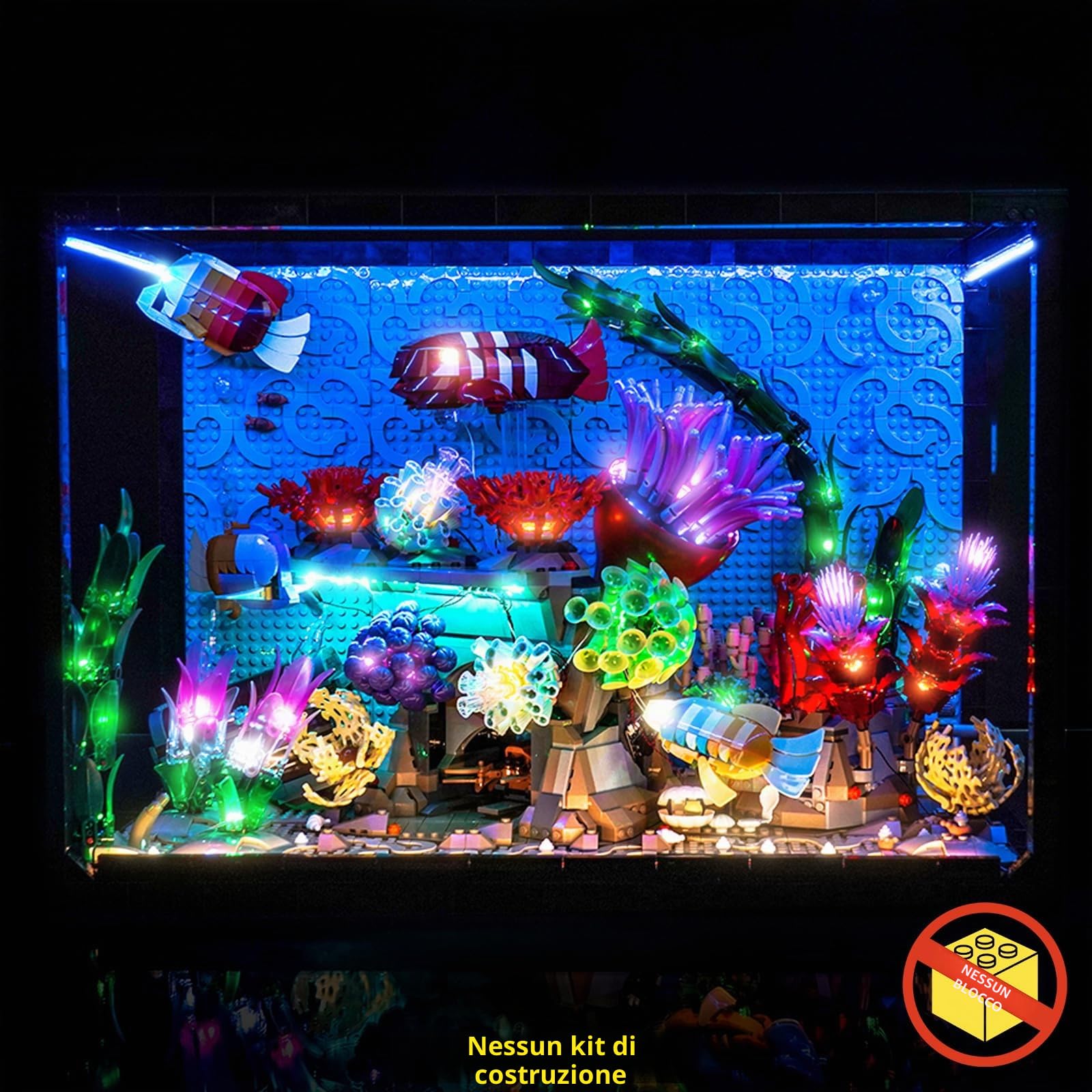 Set di luci LED con interruttore dimmer touch compatibile con Lego 10366 Tropical Aquarium (nessun modello), set di illuminazione decorativa compatibile con Lego Tropical Aquarium giocattoli creativi