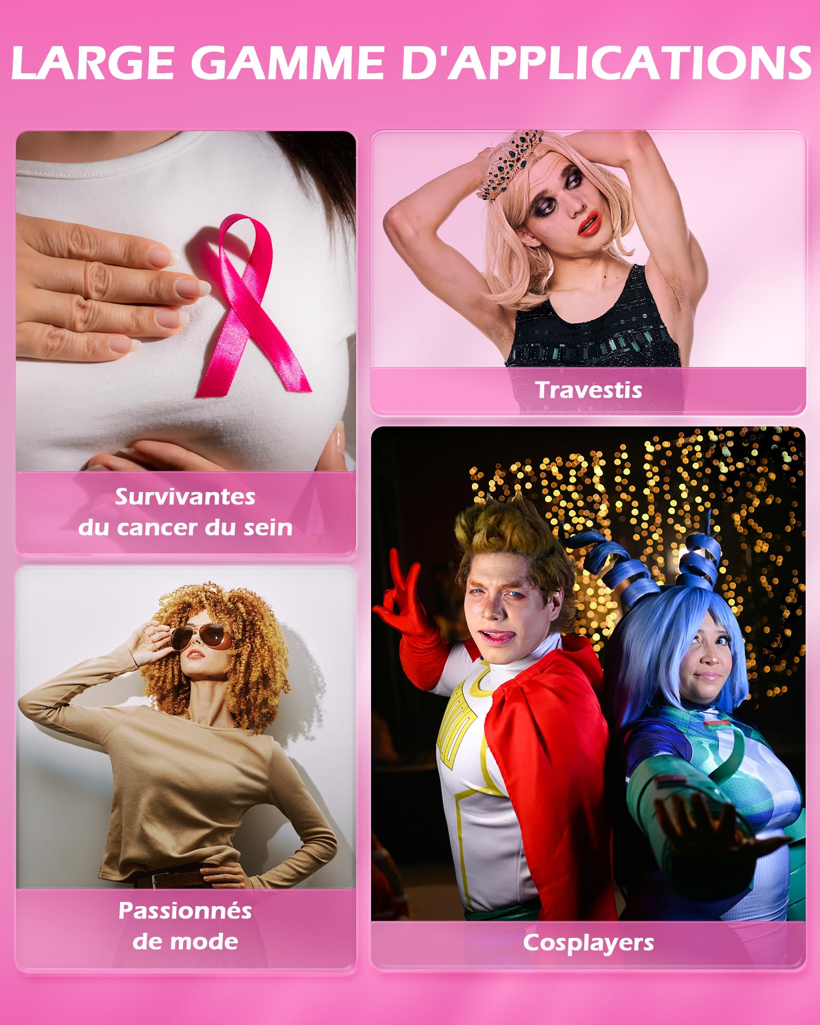 SENSUA Prothèses Mammaires en Silicone, Faux Seins Autocollants Réutilisables, Artificiel Poitrines de Qualité Médicale, pour Femme Cosplay Mastectomie, Bonnet C 800g Couleur Bronzage
