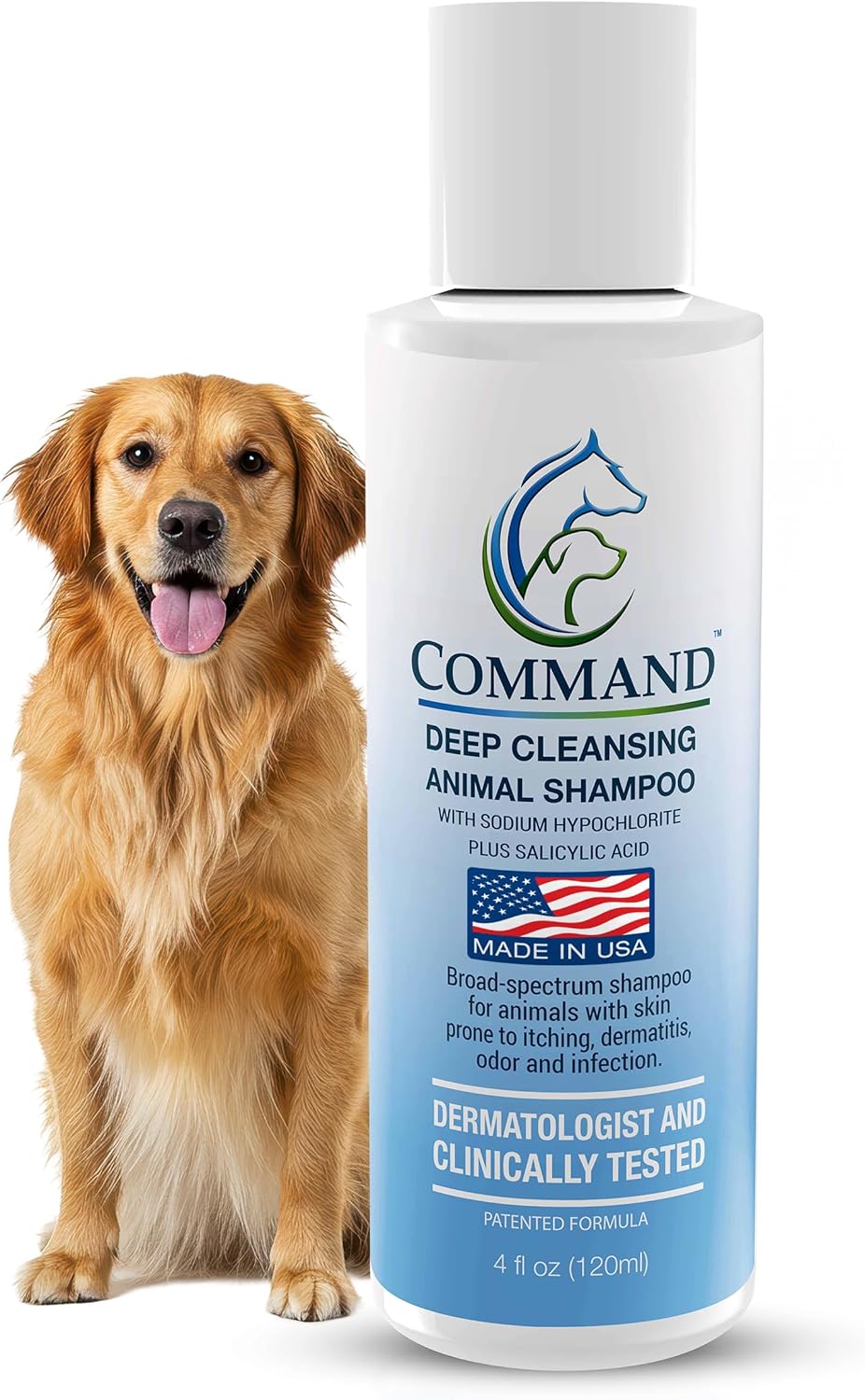 Command Medicated Dog Shampoo for Itchy Skin, Anti-Itch Relief for Allergies and Dry Skin, Healing Soothing Pet Care Formula (12 oz)