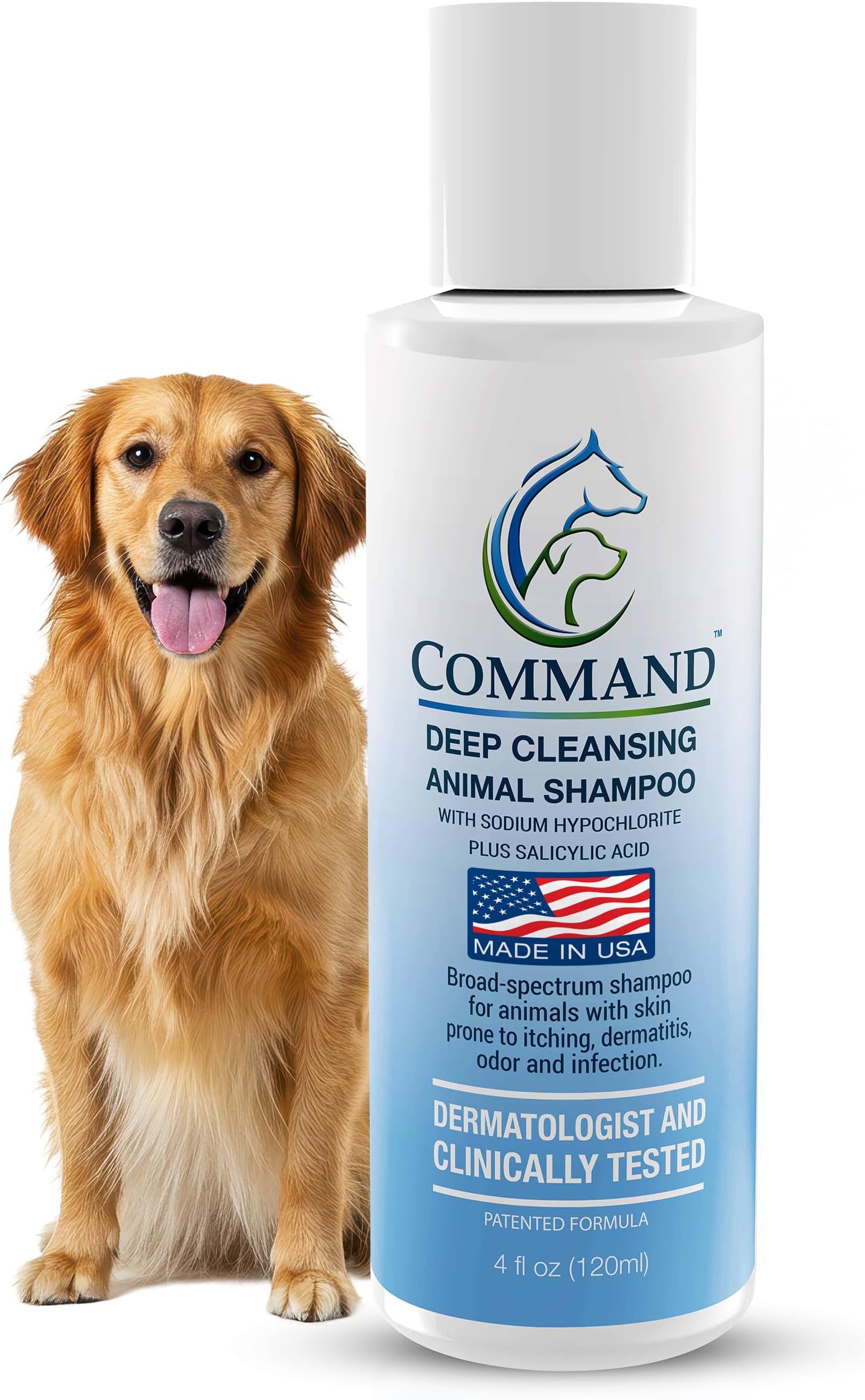 Command Medicated Dog Shampoo for Itchy Skin, Anti-Itch Relief for Allergies and Dry Skin, Healing Soothing Pet Care Formula (4 oz)