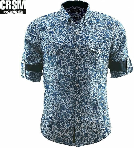 Amazon 長袖シャツ メンズ 小花柄 薄手 青 Crsm Xl 並行輸入品 シャツ 通販