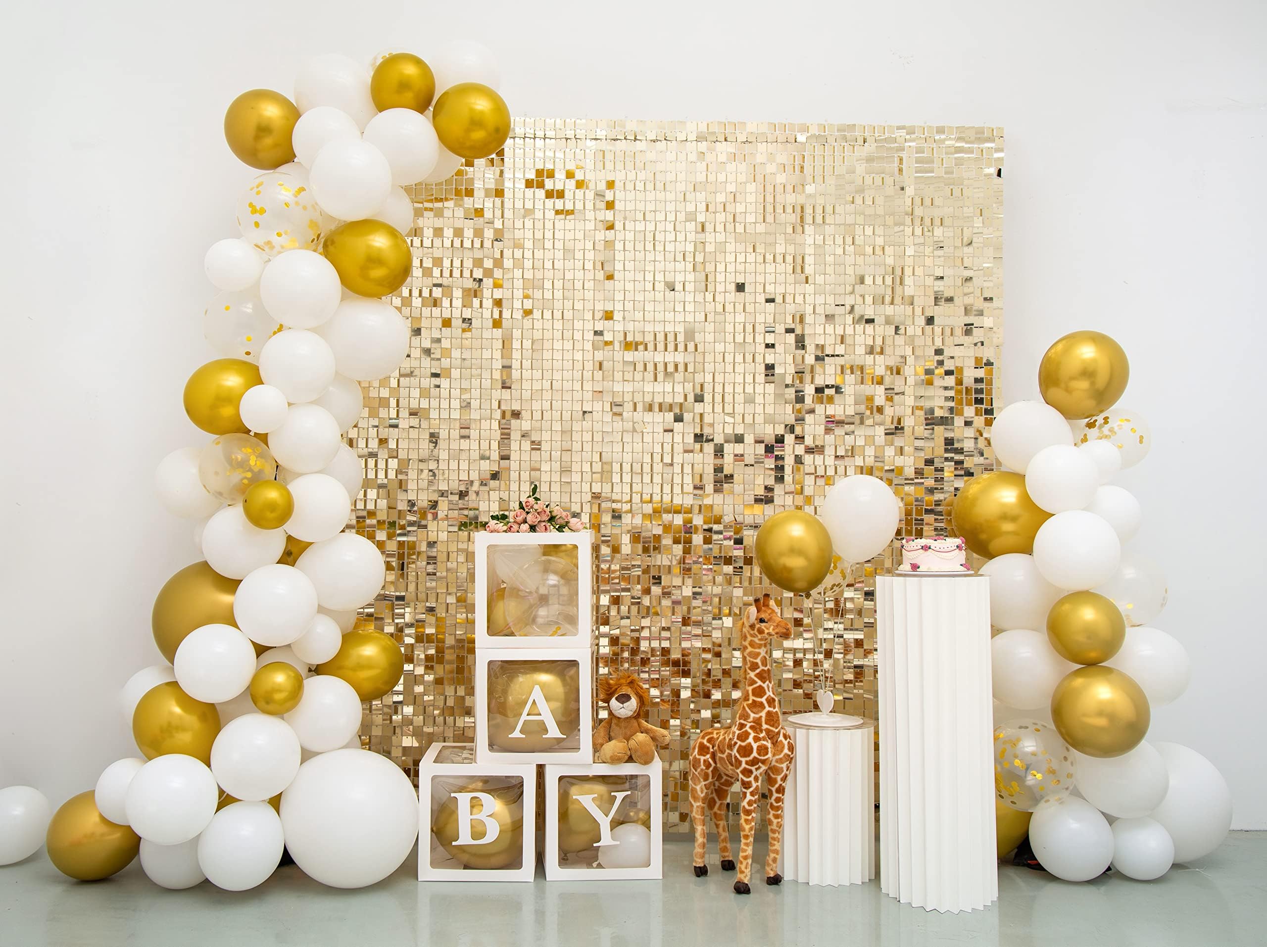 Kate Shimmer Wall Panels Pailletten Wand Gold 24PCS Pailletten Hintergrund Pailettenvorhang Party Panels für Partydeko
