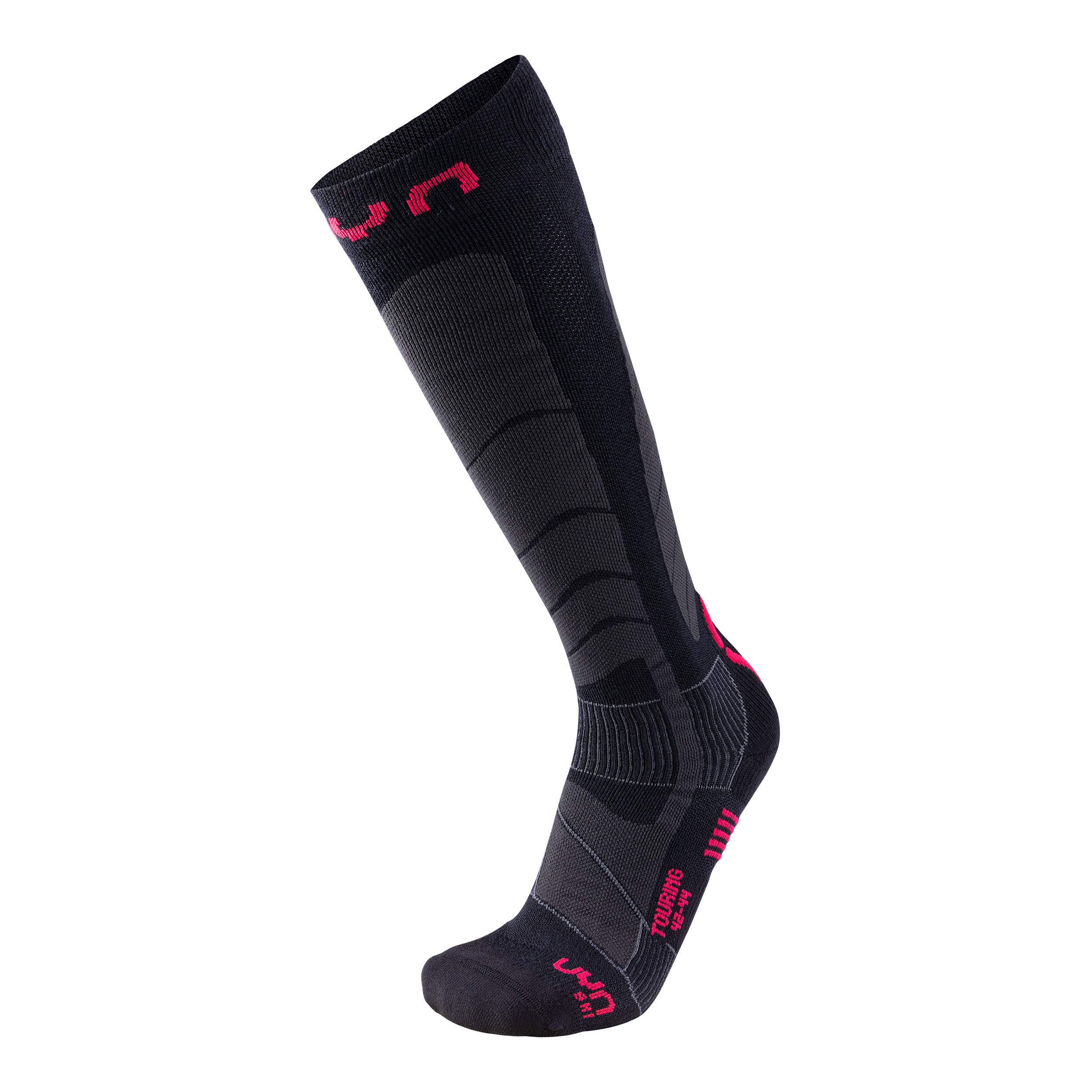 UYN Men's Ski Touring Socks - Black/Red, 35/38