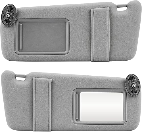 Visera solar izquierda y derecha para Toyota Camry 2007-2011 sin techo solar, lado del conductor y pasajero, repuesto de parasol gris