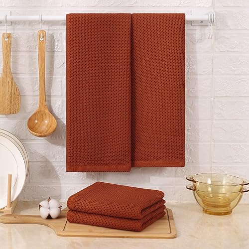 Miniatura 118 de Kitinjoy - Paños de cocina 100% algodón, paquete de 6 paños de cocina ultra suaves y absorbentes para secar platos, toallas de cocina de secado