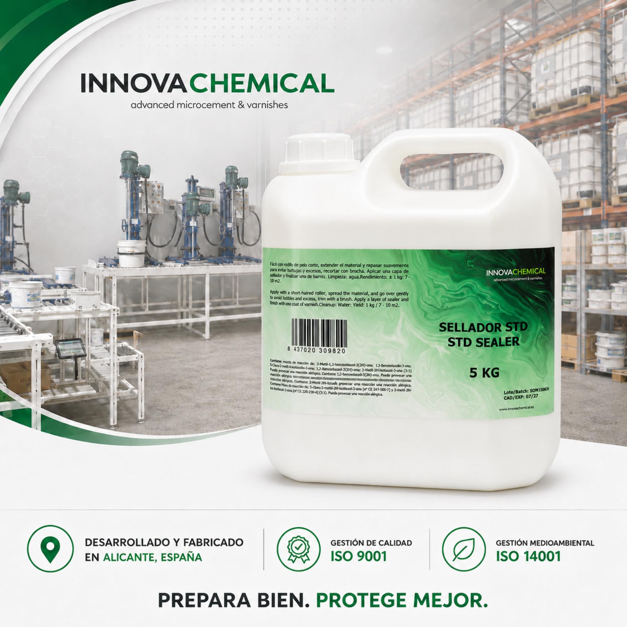 Sellador al Agua 5kg para Microcemento Cemento Mortero y Madera