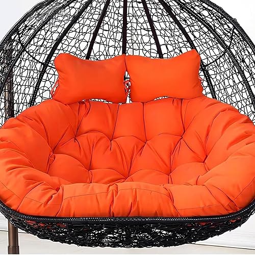 Miniatura 15 de Cojín de repuesto para silla Columpio de 2 plazas, Lavable, Grueso, Grande, de Mimbre, impermeable y resistente al sol, para balcón y patio (N,59.1